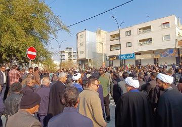 حضور دانشگاهیان دانشگاه سلمان فارسی کازرون در مراسم تشییع دو شهید مدافع امنیت