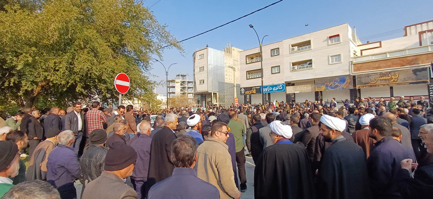 حضور دانشگاهیان دانشگاه سلمان فارسی کازرون در مراسم تشییع دو شهید مدافع امنیت